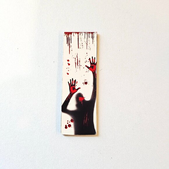 Halloween Magnetic Bookmarks Spooky Horror Shadow Blood Hands, Splatter Design G - Picture 4 of 8